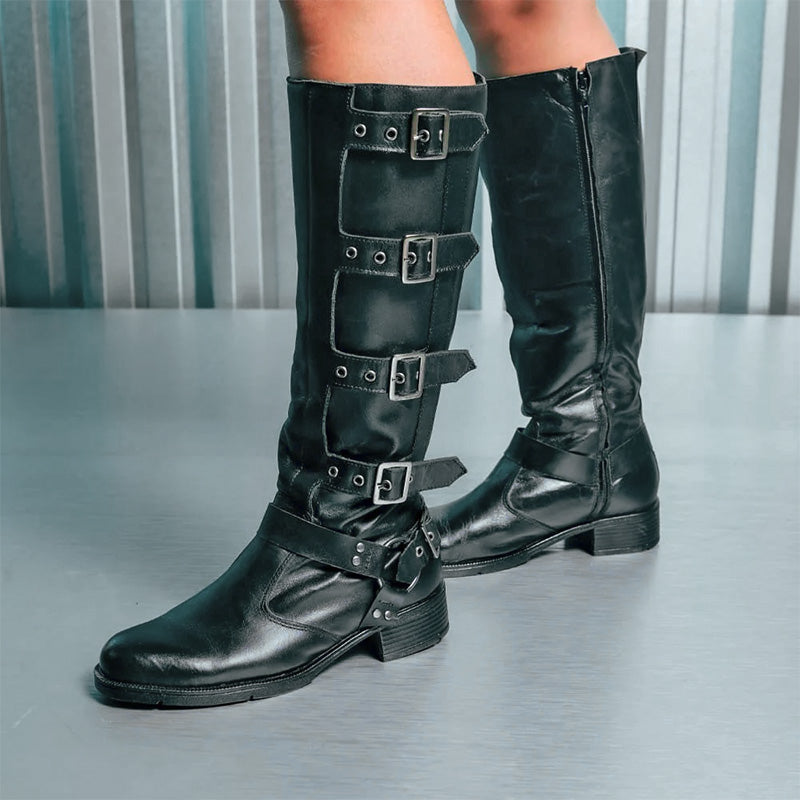 Bota fashion biker feminina